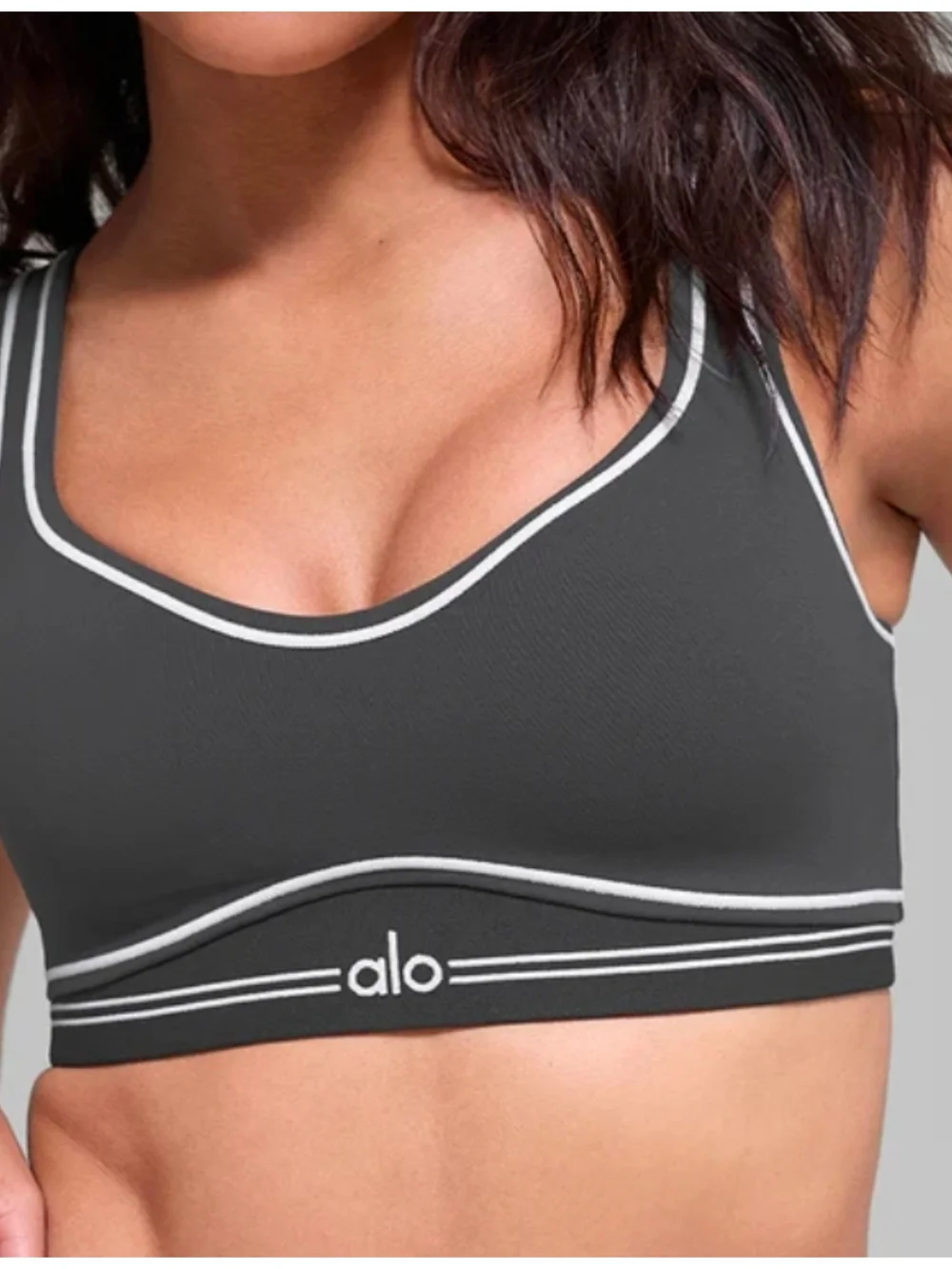 ALO Yoga Sports Bra with White Trim